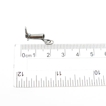 925 Sterling Silver Vintage Horse Riding Boot Oxidized Mini Charm Pendant