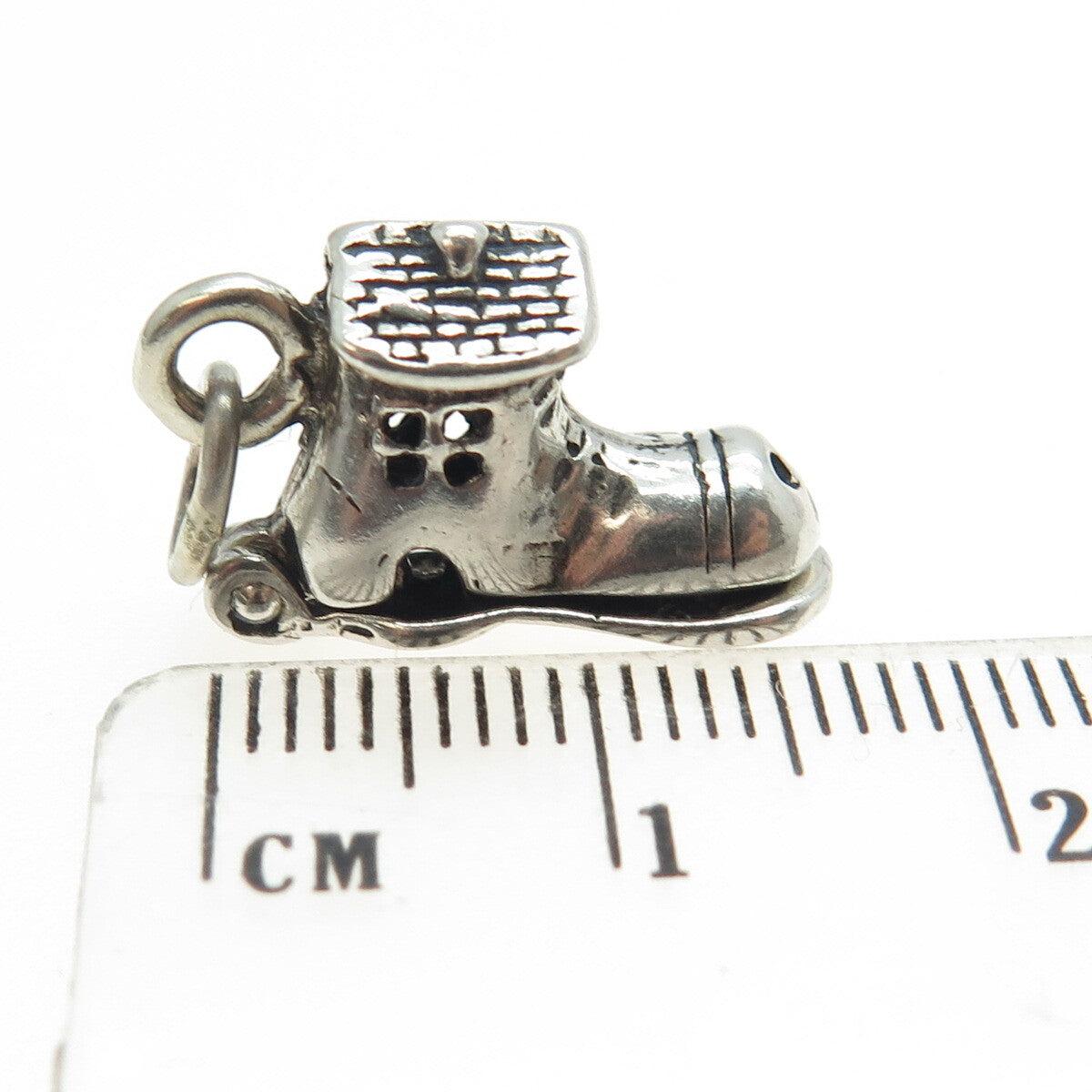 925 Sterling Silver Vintage Mouse Shoe House 3D Pendant