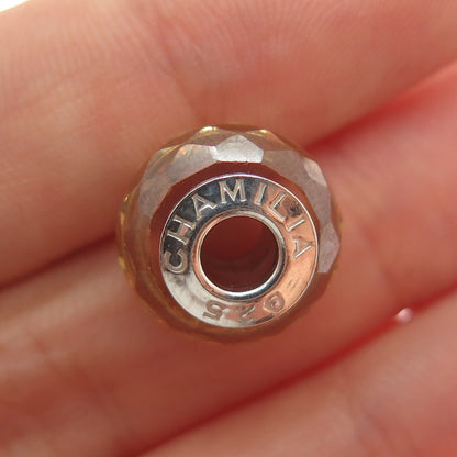 CHAMILIA 925 Sterling Silver Glass Slide Bead Charm