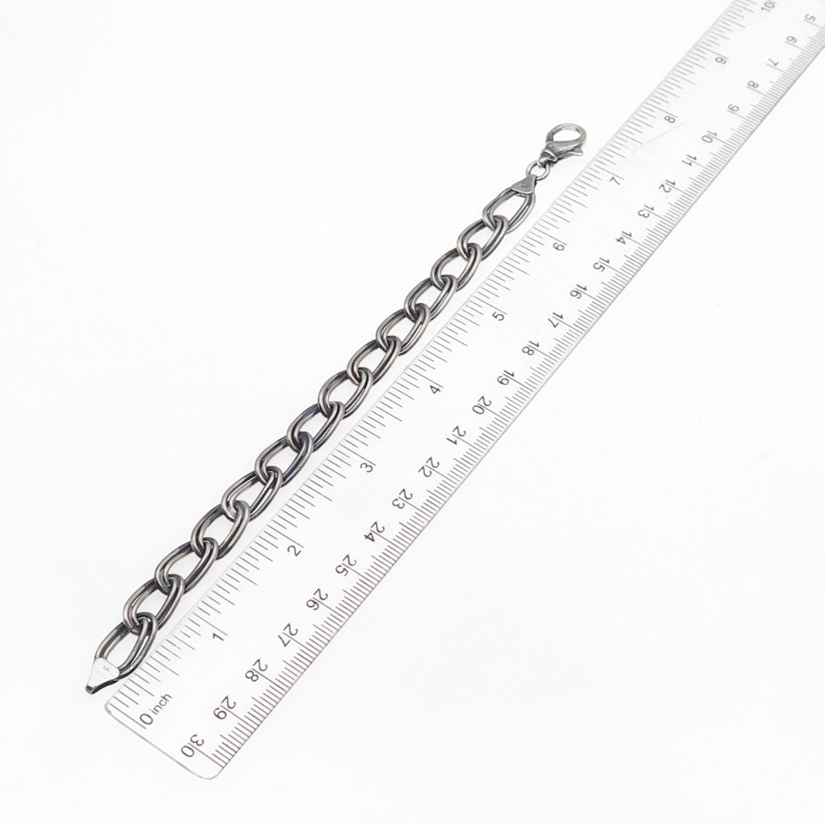 Vior 925 Sterling Silver Vintage Italy Double Oval Curb Link Bracelet 7"