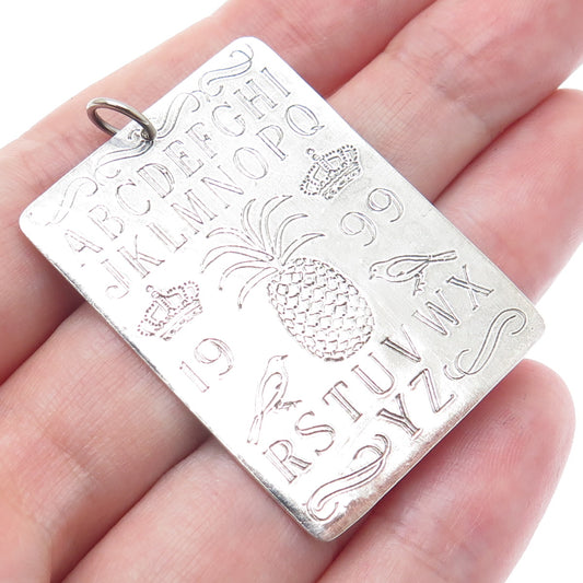 925 Sterling Silver Vintage 1999 Alphabet Large Pendant