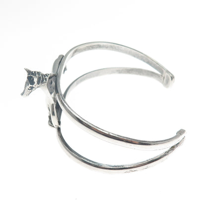 925 Sterling Silver Vintage Mexico Horse Adjustable Oxidized Bracelet 6.75"
