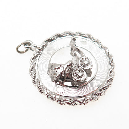 925 Sterling Silver Vintage Baby Stroller Charm Pendant