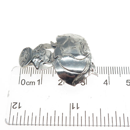 925 Sterling Silver Vintage Peruvian Dancer Oxidized Pin Brooch