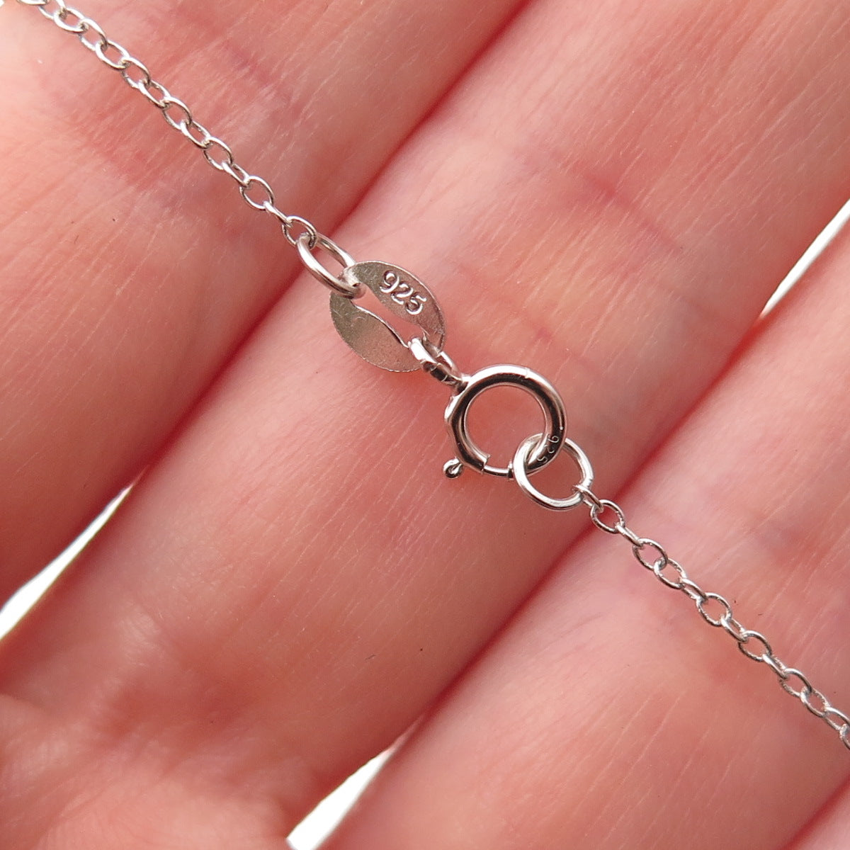 925 Sterling Silver Real Round-Cut Diamond Butterfly Cable Chain Necklace 18"