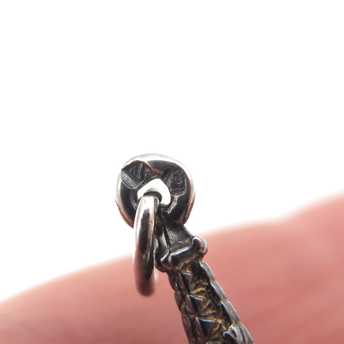 800 Silver Vintage France Eiffel Tower Oxidized 3D Mini Charm Pendant