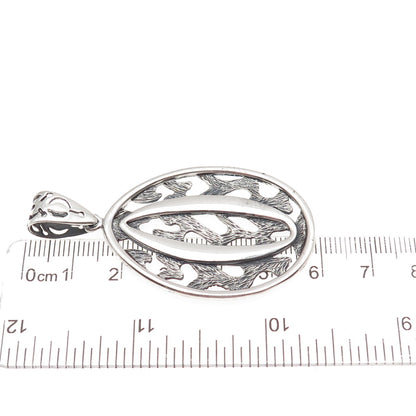 925 Sterling Silver Vintage Letter O Initial Modernist Oxidized Pendant