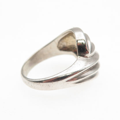 925 Sterling Silver Vintage Modernist Oxidized Ring Size 6