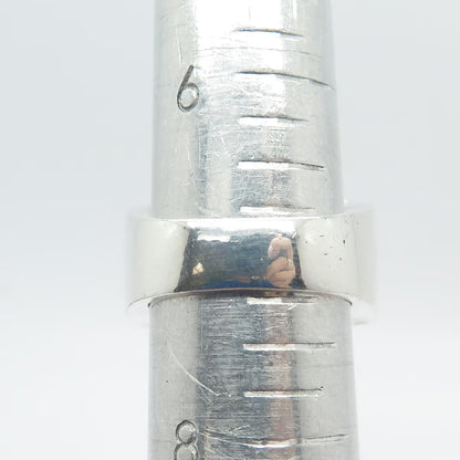 925 Sterling Silver Vintage Chapal-Zenray Black Onyx Elongated Ring Size 7