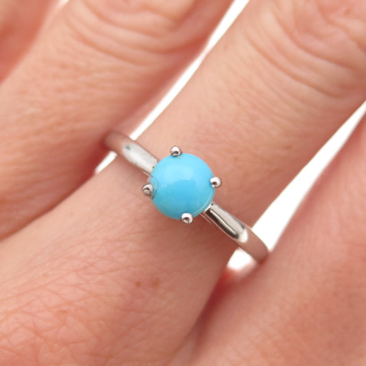 Chuck Clemency 925 Sterling Silver Real Sleeping Beauty Turquoise Ring Size 8