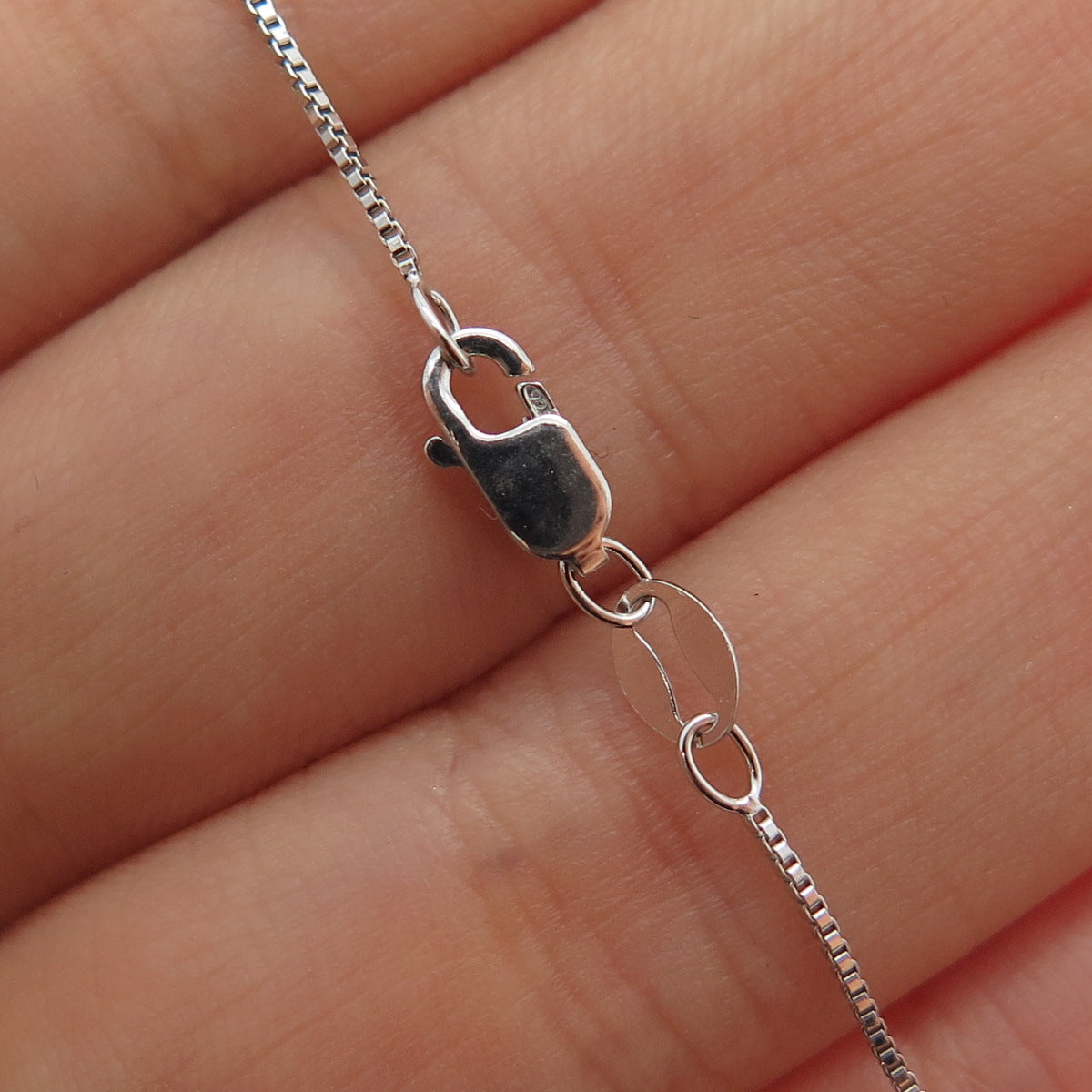 925 Sterling Silver Real Diamond & Sapphire Teardrop Box Chain Necklace 18"