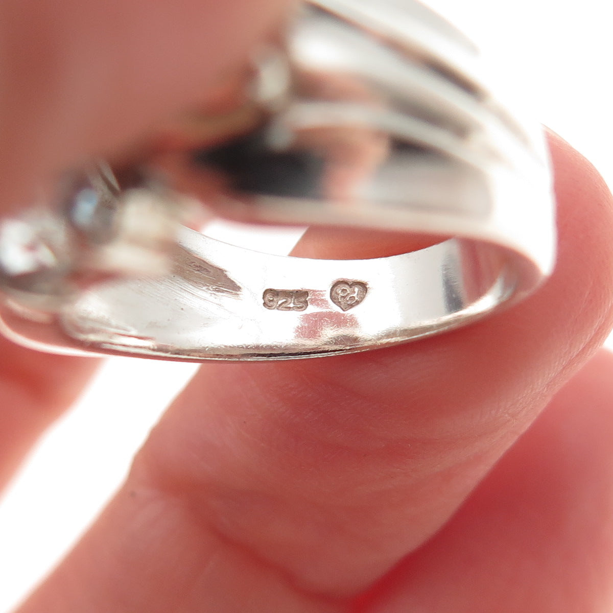 Pranda Sterling Silver Vintage Real Topaz Amethyst Citrine & Peridot Ring Size 6