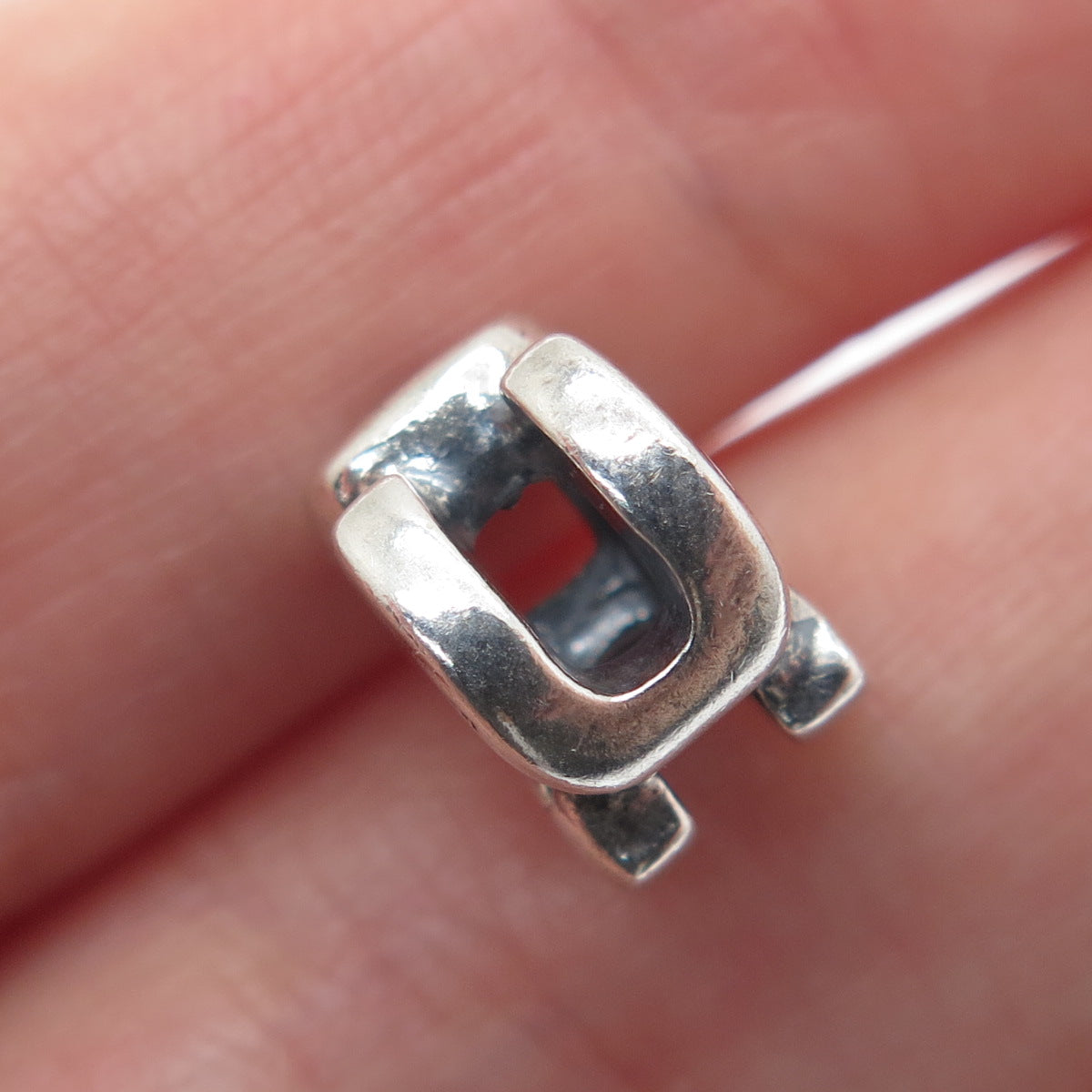 CHAMILIA 925 Sterling Silver Letter U Initial Bead Charm