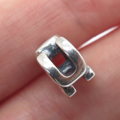 CHAMILIA 925 Sterling Silver Letter U Initial Bead Charm