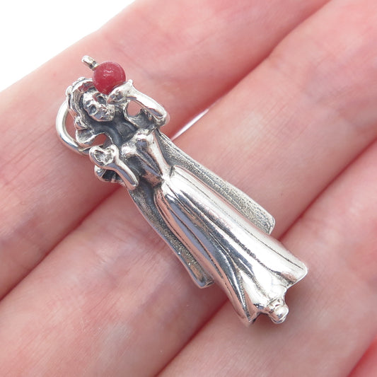 CELLINI 925 Sterling Silver Vintage Enamel Limited Edition Snow White 3D Pendant