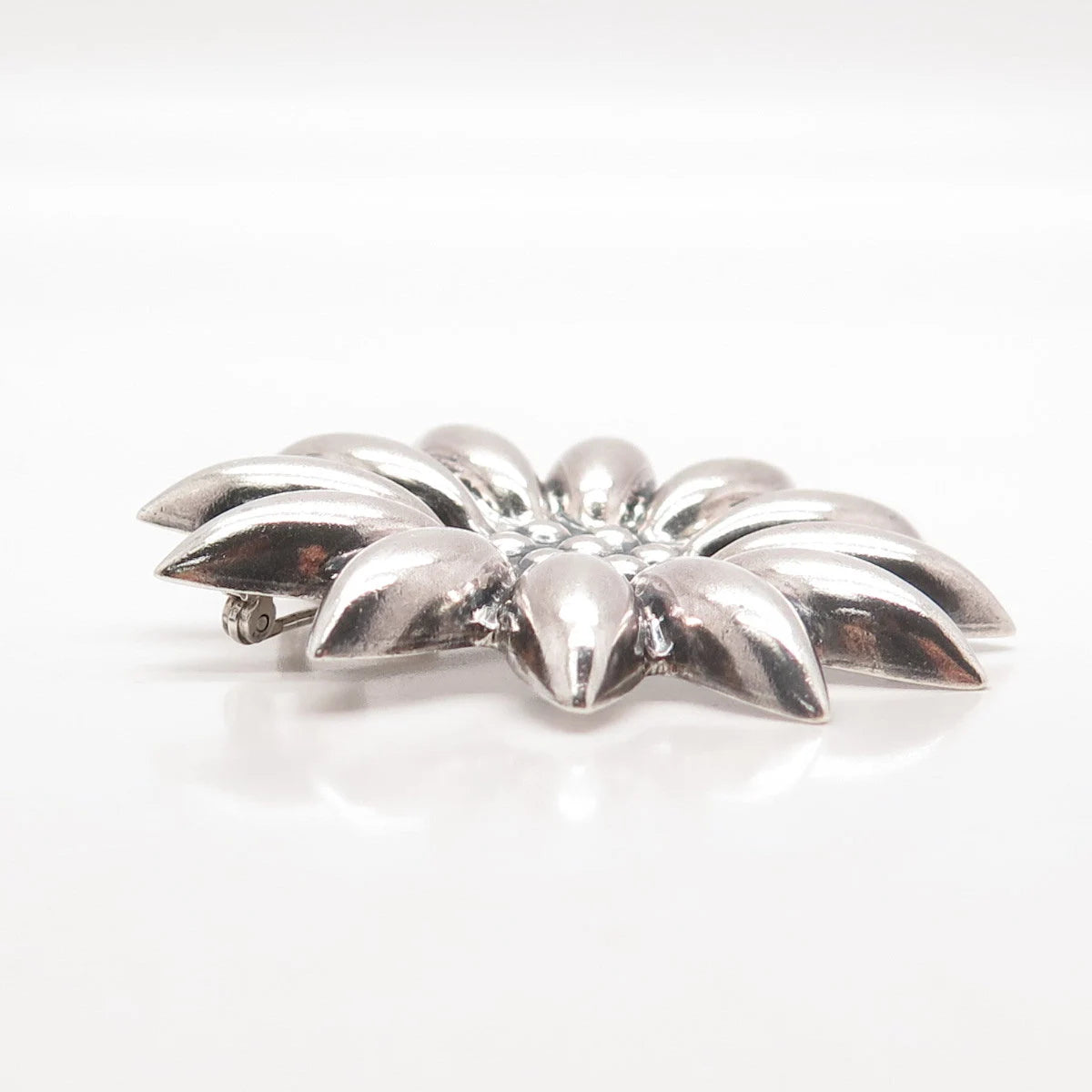 925 Sterling Silver Vintage Mexico MWS Floral Pin Brooch / Pendant