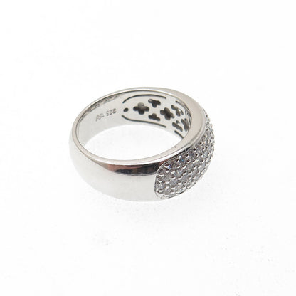 925 Sterling Silver Round-Cut C Z Sparkle Ring Size 6.75
