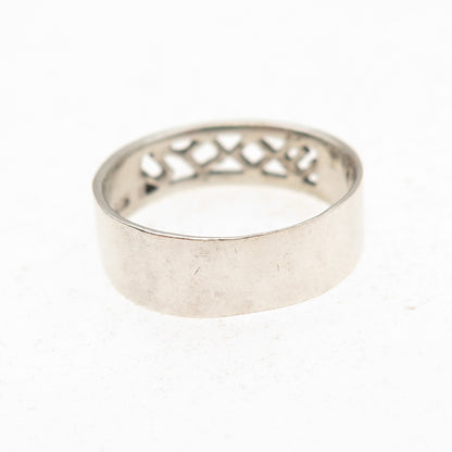 925 Sterling Silver Vintage 2006 Oxidized Band Ring Size 7.25