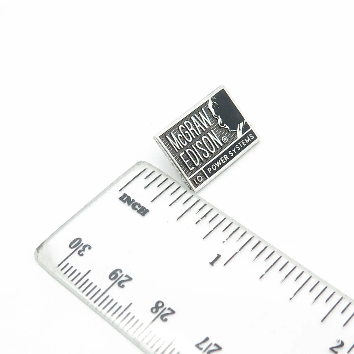 925 Sterling Silver Vintage Standard Pittsburgh Enamel "McGraw Edison" Lapel Pin