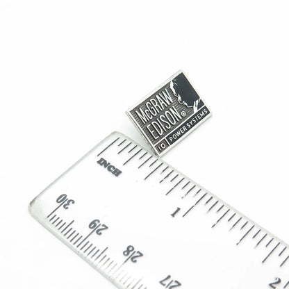 925 Sterling Silver Vintage Standard Pittsburgh Enamel "McGraw Edison" Lapel Pin