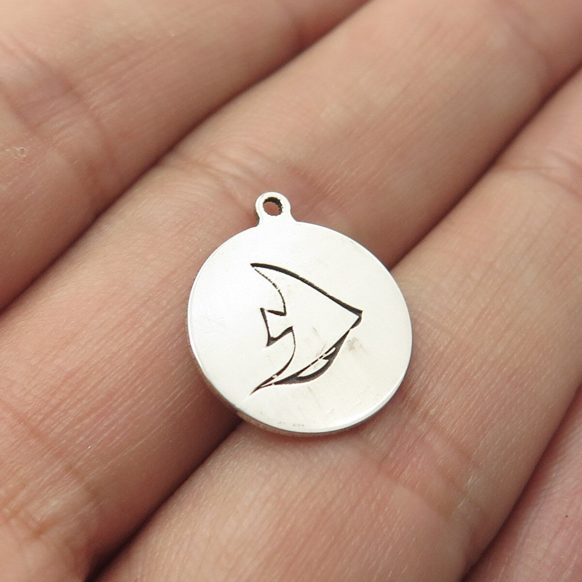 925 Sterling Silver USA Two In Town Fish Charm Pendant