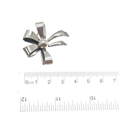 DANECRAFT 925 Sterling Silver Antique Art Deco Ribbon Bow Oxidized Pin Brooch