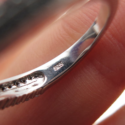 925 Sterling Silver Round-Cut C Z Engagement Bypass Ring Size 6.5