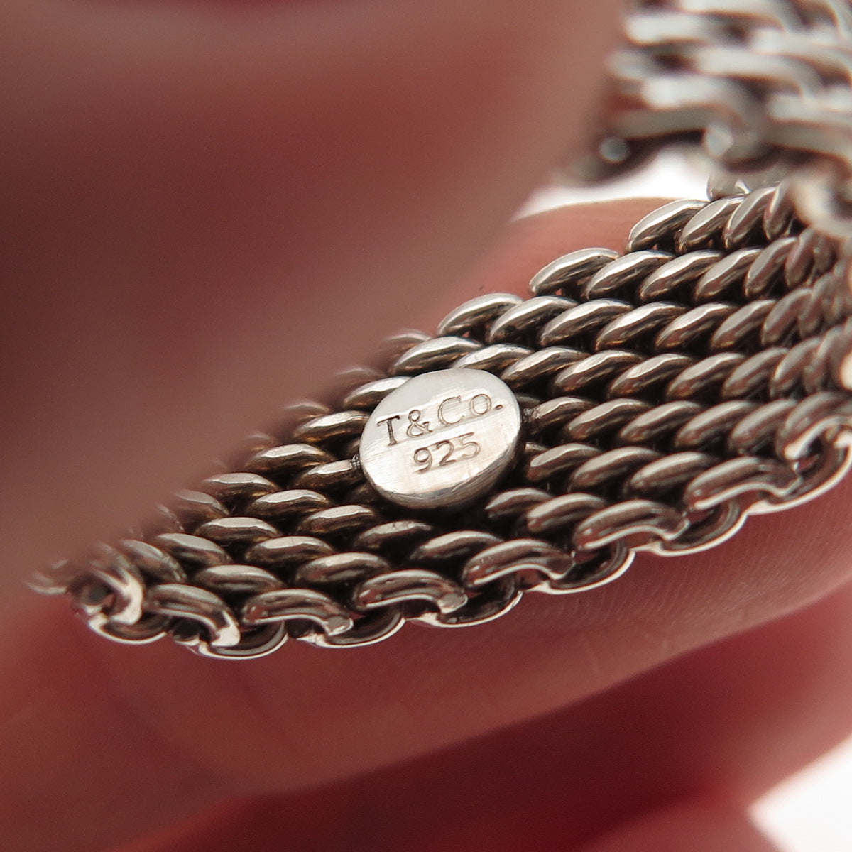 Tiffany & Co. 925 Sterling Silver Vintage Somerset Mesh Wide Band Ring Size 6.75
