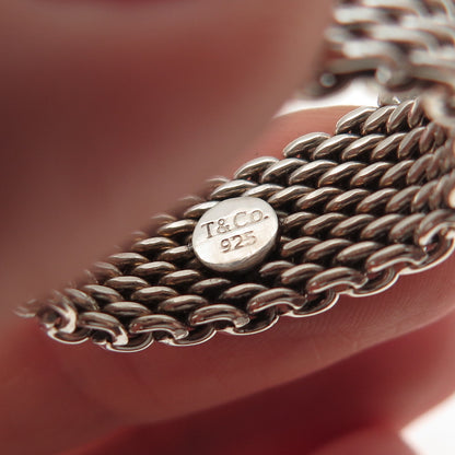 Tiffany & Co. 925 Sterling Silver Vintage Somerset Mesh Wide Band Ring Size 6.75
