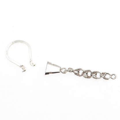 800 Silver Vintage Egypt Key Chain Ring Holder