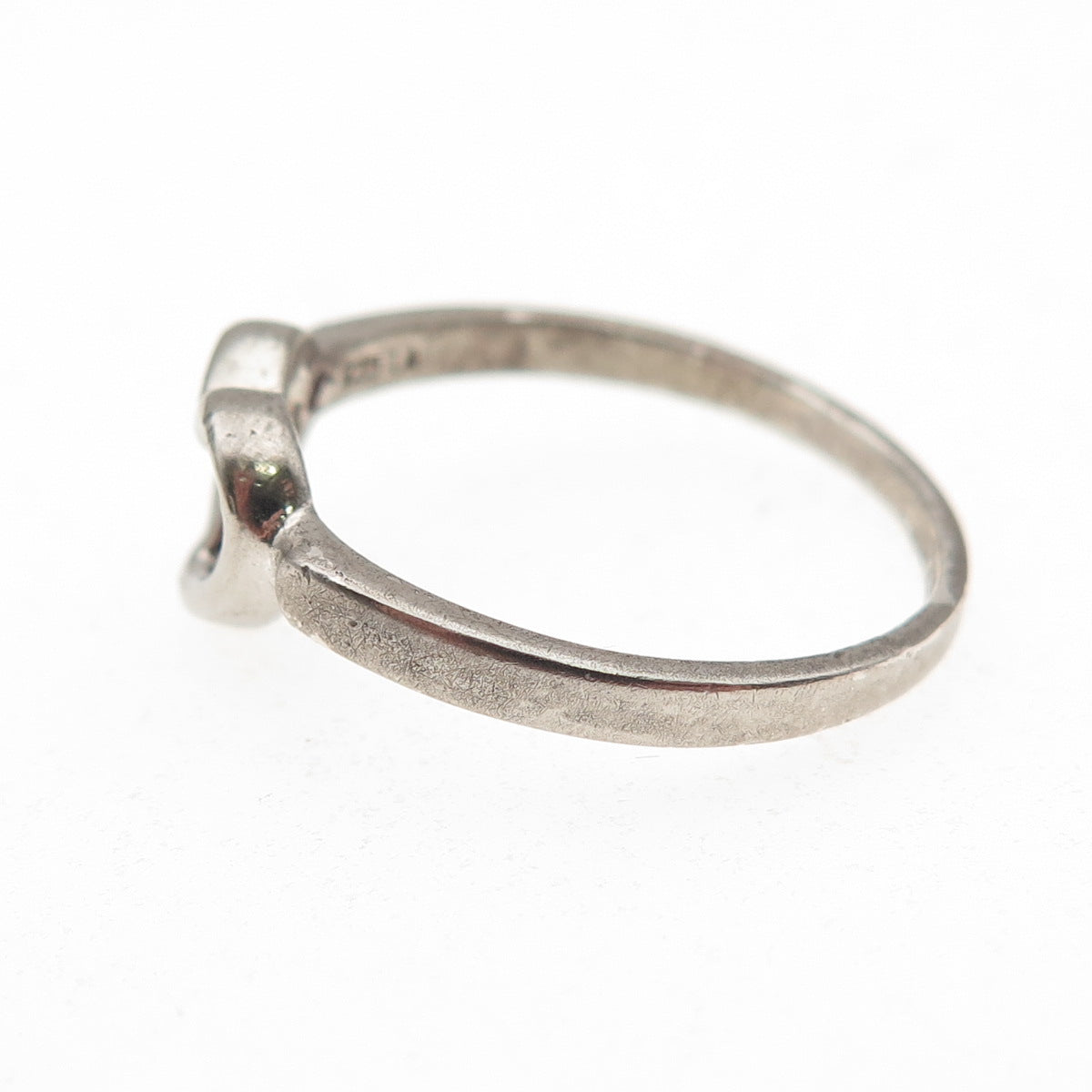 925 Sterling Silver Open Heart Ring Size 9
