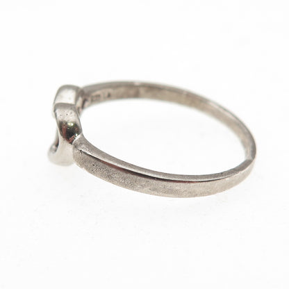 925 Sterling Silver Open Heart Ring Size 9