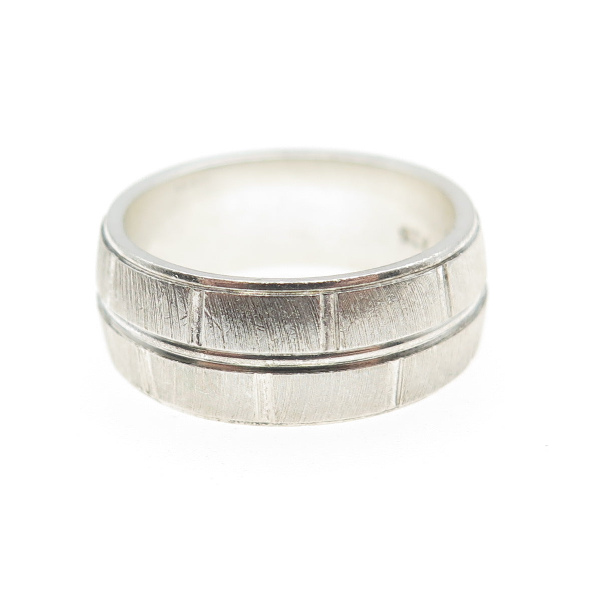 925 Sterling Silver Vintage Textured Band Ring Size 7.5