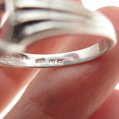 925 Sterling Silver Oval-Cut Purple C Z Ring Size 8.25