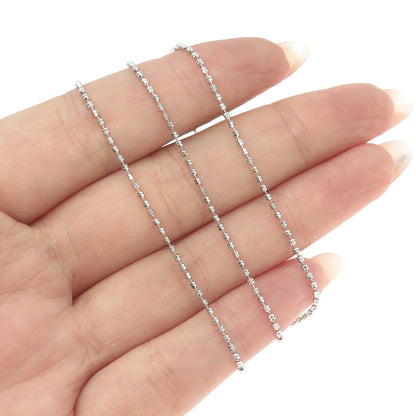 925 Sterling Silver Italy Screw Beads Chain Necklace 20"