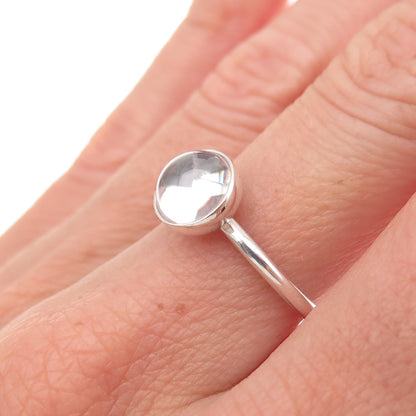 Pandora Sterling Silver Clear Crystal April Birthstone Droplet Ring Size 6.25