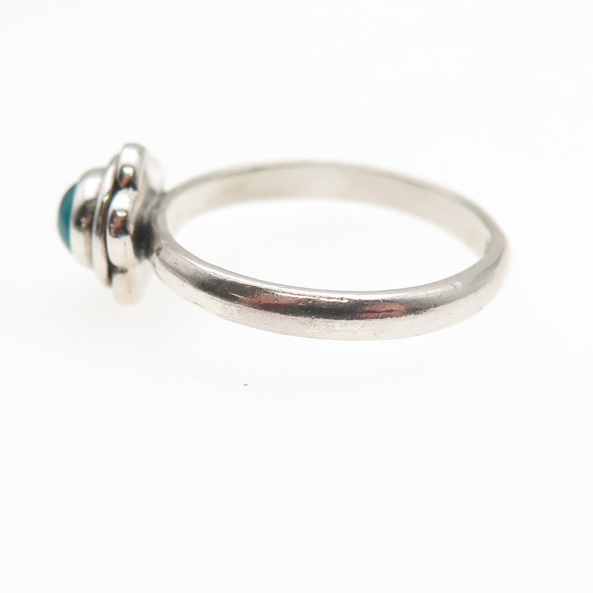 925 Sterling Silver Vintage Real Bisbee Turquoise Flower Ring Size 6.5