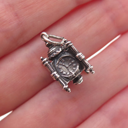 925 Sterling Vintage Marshall Field's Department Store Clock Chicago 3D Pendant