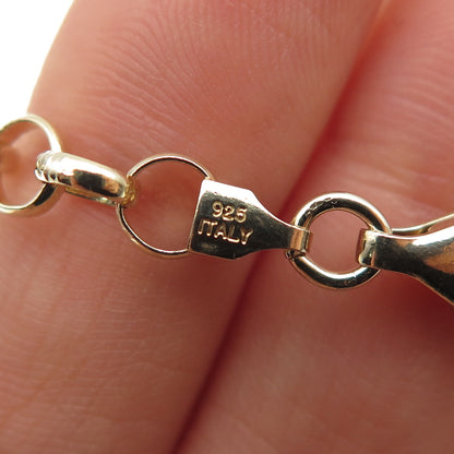 KARIZIA Sterling Silver Gold Plated Vintage Italy Modernist Chain Necklace 24"