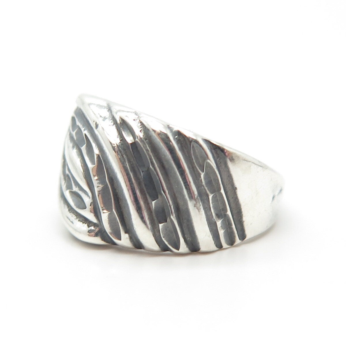 925 Sterling Silver Vintage Modernist Ring Size 6.75