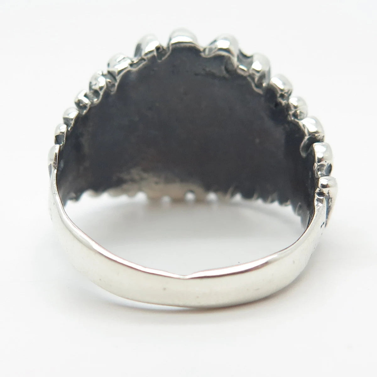 925 Sterling Silver Vintage Real Tiger Eye Gem Striped Ring Size 8.25