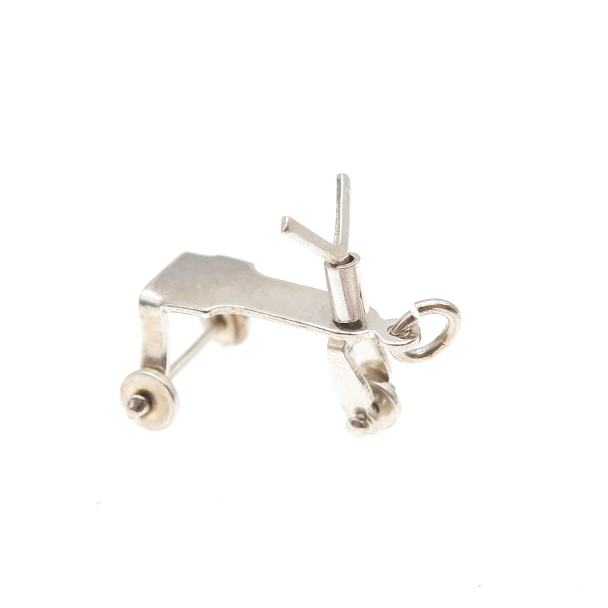 925 Sterling Silver Antique Art Deco Trike Riding Toy Movable 3D Mini Pendant