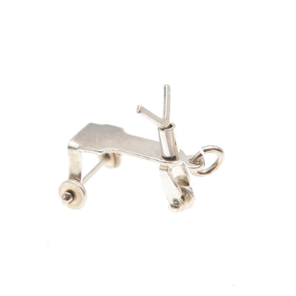 925 Sterling Silver Antique Art Deco Trike Riding Toy Movable 3D Mini Pendant