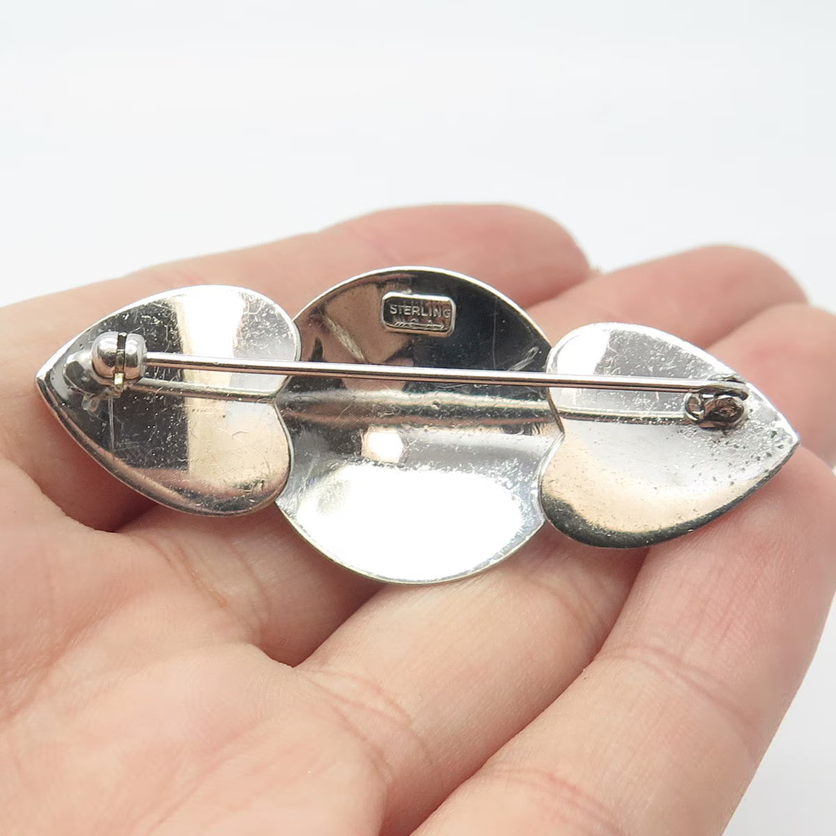 925 Sterling Silver Vintage Carl Art Modernist Pin Brooch
