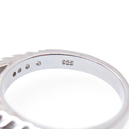 925 Sterling Silver Round-Cut C Z Engagement Ring Size 7