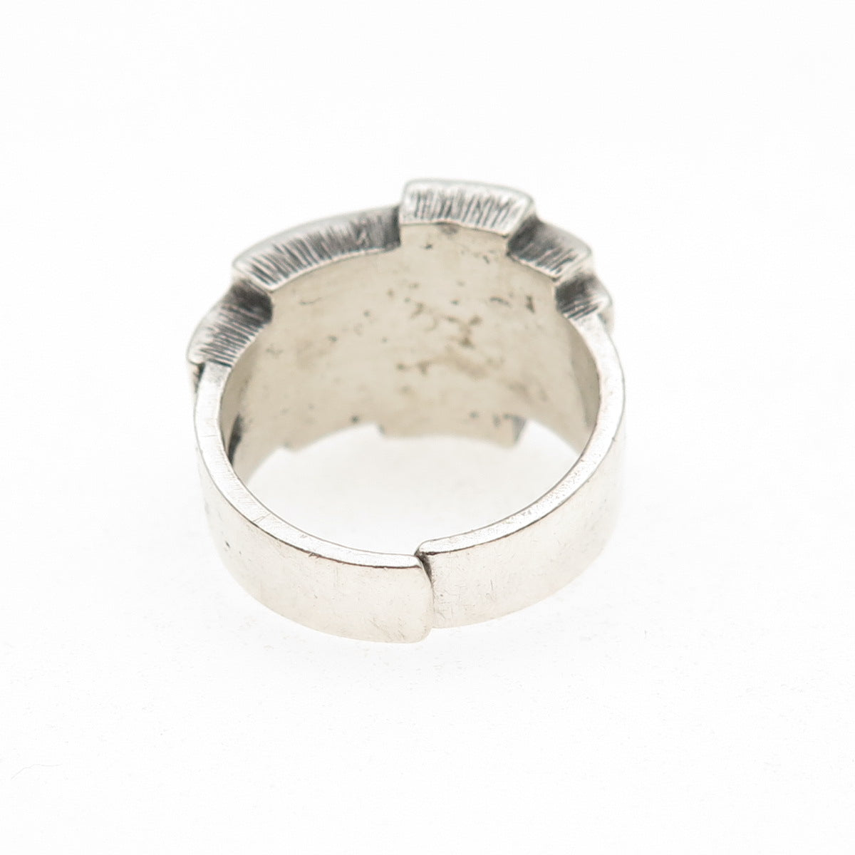 Industria Argentina Sterling Silver Vintage Modernist Adjustable Ring Size 6.75