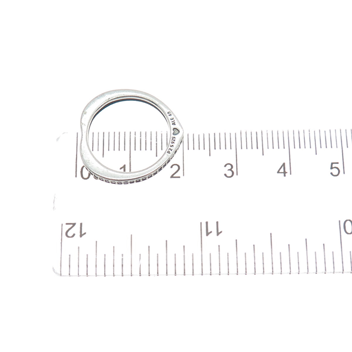 PANDORA 925 Sterling Silver Multi-Color Gem Heart Pendant / Ring Size 4.5