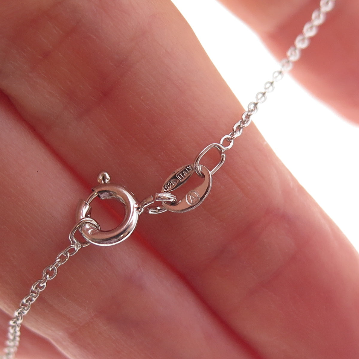 Alwand Vahan 925 Sterling Silver Real White Topaz Cable Chain Necklace 18"