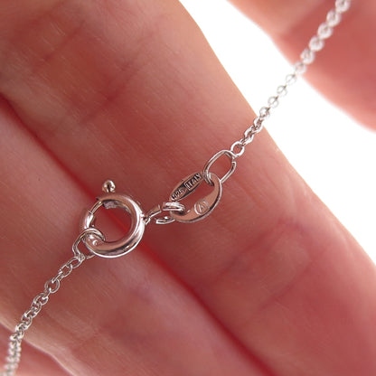 Alwand Vahan 925 Sterling Silver Real White Topaz Cable Chain Necklace 18"