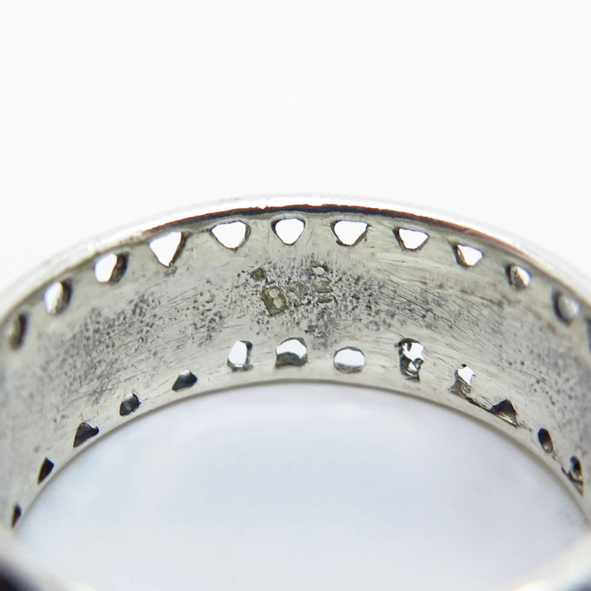925 Sterling Silver Vintage Ribbed Band Ring Size 7.75